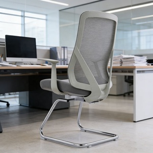 Silla de Oficina Ergonómica de Malla Avanzada con Patas Cromadas Fijas y Tapicería Reemplazable, Silla para Invitados y Personal de Oficina para Sala de Conferencias - Product Image 4