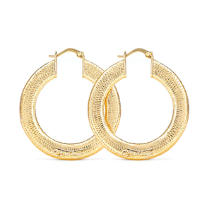 Orecchini a Cerchio Fourways Placcati in Oro 18K, Gioielli da Donna alla Moda, Design a Cerchio Grande con Chiusura a Cerniera - Product Image 1