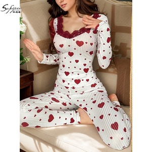 P154 pigiama in seta modale 2 pezzi Set di vestaglie stampate pigiama da donna in raso personalizzato per vendita all'ingrosso di accappatoi Plus Size - Product Image 3