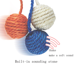 Sisal Hemp <span class=keywords><strong>Cat</strong></span> Toys palline di corda di canapa digrignare denti e artigli appesi fare il suono prendere in giro le palle di gatto - Product Image 2