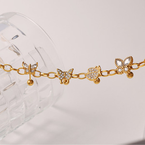 Boucles d'oreilles papillon et libellule en alliage de zinc plaqué or 18 carats pour femmes, bijoux à la mode, cadeau - Product Image 3