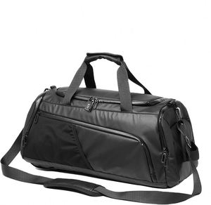 Bolsa de viaje deportiva de poliéster PU personalizada de fábrica BSCI, duradera, con bolsillos con cremallera, para viajes cortos. - Product Image 1