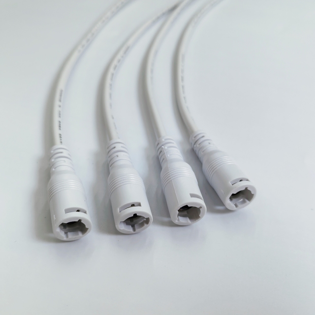 Custom DC Power Cable with Lock Catch DC 5.5mm X 2.1mm Male and Female Plug Socket to Bare Wire Cable for Camera and Lighting