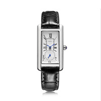 Montre à quartz pour femme REBIRTH 109, best-seller, design simple à deux aiguilles, boîtier rectangulaire étanche, chiffres romains, bracelet en cuir