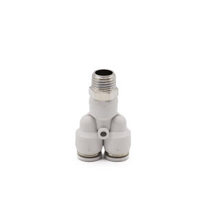 <b>White</b> Copper Nickel-Plated Pneumatic Quick Coupling PX8-02 External Thread <b>Tee</b> Quick Connector 8mm Air Hose Connector - Product Image 1