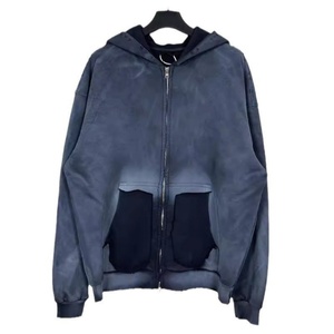 TKAN396 Sudadera con capucha ligera con diseño de lavado ácido para mujer, cuello con capucha liso elástico, transpirable, estilo callejero - Product Image 4