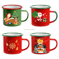Mug à café en émail portable à grande capacité, à isolation thermique de 6 heures, avec couvercle, design personnalisé de dessin animé, écologique, très vendu