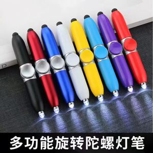 Unique Novelty Mini Wholesale Fidget Spinner Led Multi Function 3 in 1 Plastic Stylus Custom Ball Point Spinning <b>Pen</b> with Light - Product Image 6