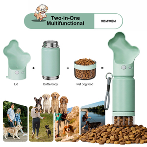Botella de Agua para Perro 22035A con Contenedor de Alimentos, Acero Inoxidable 304, Doble Pared, Tapa con Forma de Hueso, a Prueba de Fugas, Fácil de Limpiar, Libre de BPA - Product Image 2