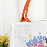 Sac fourre-tout en toile personnalisé avec logo imprimé, épais, pour étudiants, shopping, cadeau, été-automne, avec fermeture à fermoir