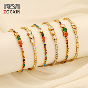 Zogxin Gold Tone <b>Crystal</b> <b>Bracelet</b> Set Adjustable For Women Party Jewelry Fashion Bangle - Product Image 1