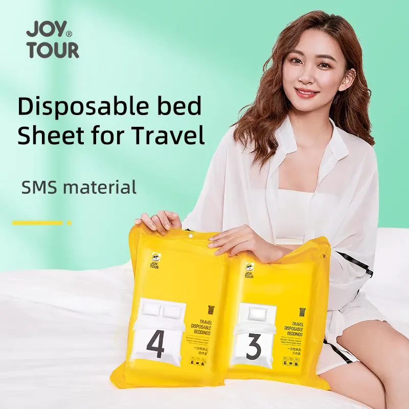 4Pcs Bộ Đồ Giường Đi Du Lịch Dùng Một Lần Sheets Và Duvet Bìa 18G Sms Bộ Đồ Giường Dùng Một Lần Bộ