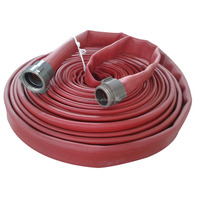 Tuyau d'incendie flexible NBR LayFlat résistant à l'abrasion haute pression 16bar tuyau plat en caoutchouc rouge avec raccords