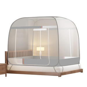 Grande <span class=keywords><strong>moustiquaire</strong></span> carrée en polyester/<span class=keywords><strong>coton</strong></span> de style yourte pliée toutes saisons <span class=keywords><strong>Double</strong></span> usage domestique Aucune installation requise <span class=keywords><strong>Lit</strong></span> de dortoir - Product Image 5