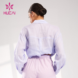 Camicette da donna con maniche lunghe in lino su misura Sexy e morbida e traspirante <span class=keywords><strong>per</strong></span> allenamento all'aperto camicie di protezione solare <span class=keywords><strong>per</strong></span> palestra - Product Image 5