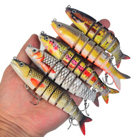 Leurre multi-articulé 8 sections, nageur segmenté, action de nage réaliste, leurre dur coulant, longue portée, pour bar, saumon, et autres poissons.
