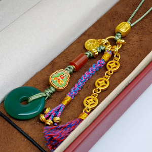 UM Jewelry Copper Agate Vibrant Colored Glaze Bead <b>Car</b> Hanging <b>Ornament</b> Wholesale Unisex/Men/Women Daily Party Wedding Gift - Product Image 2