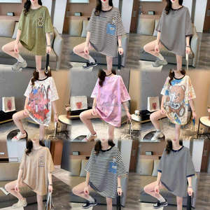 Op Maat Bedrukte Vintage Streetwear Patronen Plus Size Dames Losse Pasvorm Korte Uitgeharde T T-Shirt Modieus Voor Mode T-Shirt - Product Image 1