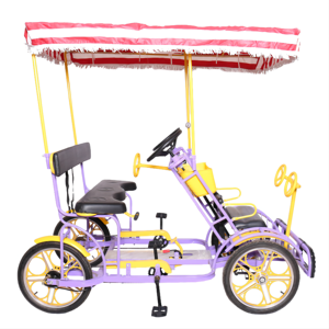 Quadricycle à quatre roues avec auvent pour excursions touristiques, sortie d'usine, vélo Surrey, cyclisme - Product Image 6