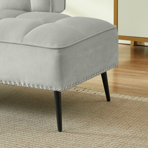 Modern Two <b>Seater</b> Velvet Sofa 54 Inch With Backrest And Rotating Side Table Entryway Ottoman Multi Use <b>Bench</b> Office Desk - Product Image 4