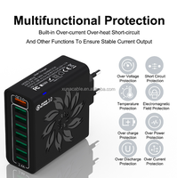 PD 55W 4USB 4PD Charge rapide Chargeur de téléphone portable 8 ports QC3.0 Chargeur de téléphone portable de voyage Charge flash Charge rapide