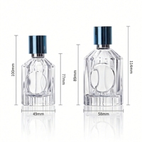Flacon de parfum vide en cristal de haute qualité, moderne, avec logo personnalisé, 50 ml, 100 ml, pour femme, avec boîte.