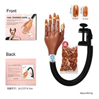 Modèle d'entraînement professionnel réglable en plastique pour la pratique du nail art, main solide avec faux ongles pour la formation en manucure, fournitures pour ongles