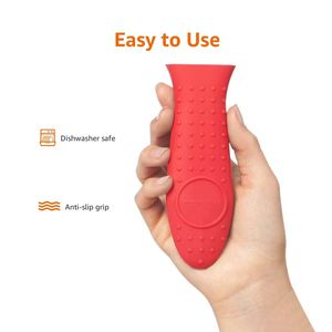 Silicone Wok Handle Cover Heat-Resistant Non-Slip Pot Sleeve with Textured Dots Anti-Scald Safe Pan <b>Protector</b> Set - Product Image 3