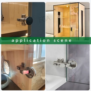 Puerta de Vidrio sin Marco de 35 mm con Bisagra Silenciosa de Cierre Suave y Amortiguador para Baño, Sala de Estar, Apartamento, Muebles de Diseño Moderno - Product Image 6