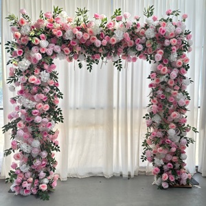M-SFA013 Wedding Artificial square arch <b>stand</b> flower silk rose flower arch <b>backdrop</b> decorative flower arch for event decor - Product Image 5