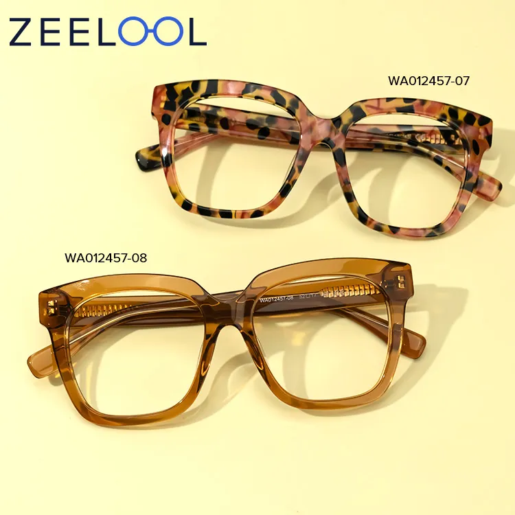 Zeelool Wholesale New Fashion Women square Acetate Blue Light Blocking Optical Frame Eyeglasses square frame eyeglasses