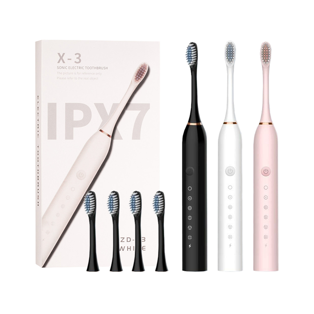 Landora IPX7 USB Rechargeable Sonic Electric Toothbrush Oral Teeth Care for Adults with 18 Oral Care Brushing Modes 4 Brush Head