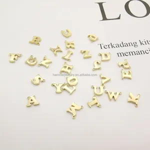 Kunden spezifischer Anhänger OEM ODM Schmuck Finding Zubehör 14K Solid Gold Letter Charm Jewel ri Halskette Diy Charm