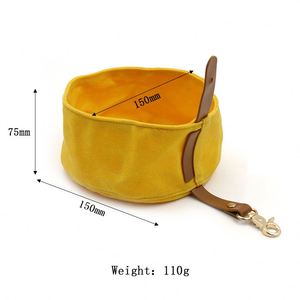 Tazón Plegable de Lona Encerada para Mascotas, Contenedor Portátil de Agua para Perros, Tazón de Viaje para Alimentar Perros y Gatos con Mosquetón - Product Image 2