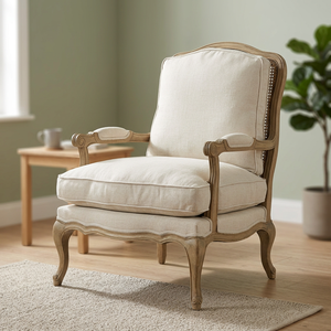 French Style Louis Bergere Lounge Arm Chair Mahogany Living Room Chairs - Product Image 3