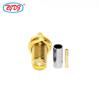 Precio de fábrica 50 Ohm SMA Hembra Jack Bulkhead Crimp para RG174 RG316 LMR100 Cable de BJR-100 de 21, Conector coaxial RF