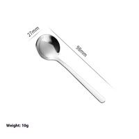 Mini cuillère dorée en acier inoxydable 304, design moderne, petite taille, pour desserts, miel, glaces, assaisonnements, fêtes, 10 cm, mini cuillère à café