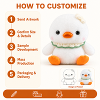 Canard en peluche à bec orange, jouet en peluche blanc doux, cadeau