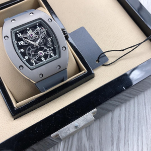 High-quality Titanium Skeleton Automatic <b>Watch</b> With Gray <b>Rubber</b> Strap - Product Image 5