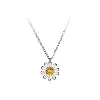 Romantische S925 Silber Gänseblümchen-Blumen-Anhänger-Halskette 925 Sterling Silber Blumen-Charm-Halskette