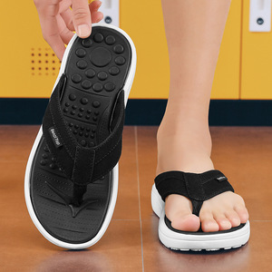 Chanclas, Suela Gruesa Antideslizante, Cómodas Sandalias Casuales de Playa con Punta Abierta para Verano - Product Image 3