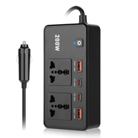 Multiprise onduleur de voiture universelle 200W 220V avec port de charge rapide PD dédié