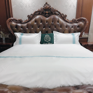 Ruban décoratif en coton pur T400 teint en fil <span class=keywords><strong>de</strong></span> qualité supérieure pour la literie d'hôtel et les vêtements – Vente directe en gros - Product Image 1