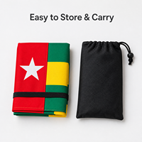 Drapeau de capot de voiture Togo en polyester élastique 120x160cm, couleurs vives, anti-décoloration, personnalisable en gros