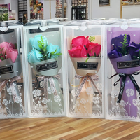 Künstlicher Duftseifen-Rosenstrauß in Geschenkbox - Umweltfreundlich, Wiederverwendbar, Ätherische Öle, für Abschlussfeier und Muttertag