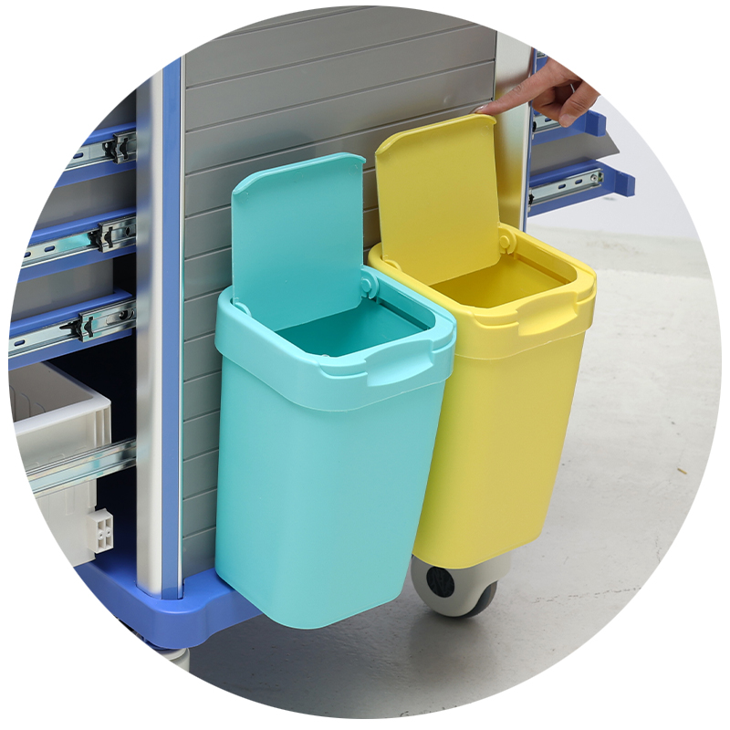 MN-DC001 ABS Plastic Medicine Trolley Treatment Cart Emergency Nursing Cart