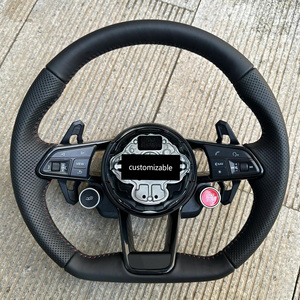 Volant en cuir perforé à fond plat, vente en gros d'usine, pour VW <span class=keywords><strong>Golf</strong></span> 8 MK8 GTI R B6 B7 B8 MK6 MK7 Tayron <span class=keywords><strong>TRoc</strong></span> Passat Polo - Product Image 1