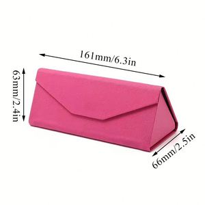 Boîte à lunettes pliable colorée en gros, accessoires pour lunettes, étui rigide triangulaire pour lunettes - Product Image 4