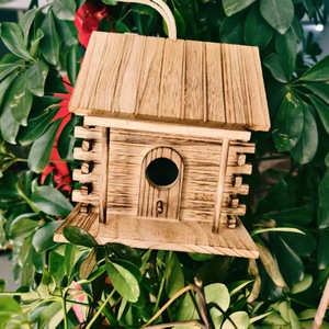 Wooden Birdhouse Paulownia Wood Handmade <b>Hanging</b> Ornament Traditional Rectangle <b>Garden</b> Decoration - Product Image 3