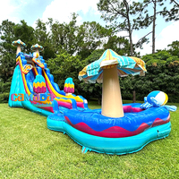 Toboggan aquatique gonflable géant de 20 pieds ou sur mesure avec piscine XL, toboggan aquatique de plage gonflable avec piscine, parc aquatique gonflable